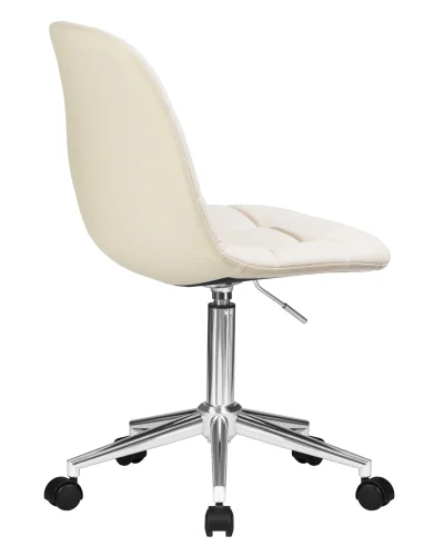 Офисное кресло набор 2 шт. SET-2 9800-LM MONTY, цвет кремовый Dobrin, /экокожа, ножки/металл/хром, размеры - 820*930***620*620 фото 5