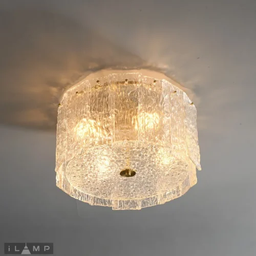 Светильник потолочный Manhattan C6315-D400 BR iLamp прозрачный 4 лампы, основание латунь в стиле классический  фото 7