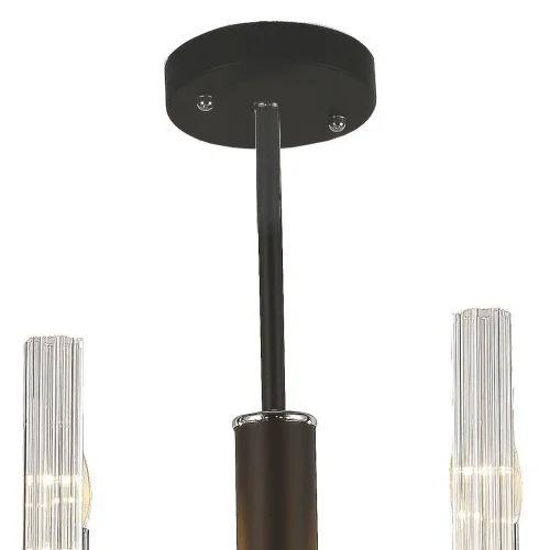 Люстра потолочная Supreme 2490-5P F-promo прозрачная без плафона на 5 ламп, основание чёрное в стиле современный  фото 4