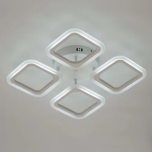 Люстра потолочная LED с пультом Мадлен 424012804 DeMarkt белая на 1 лампа, основание белое в стиле хай-тек с пультом квадраты фото 4