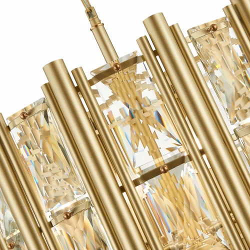 Люстра подвесная Corsia SL1623.203.06 ST-Luce янтарная на 6 ламп, основание бежевое матовое золото в стиле современный  фото 3