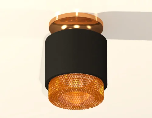 Светильник накладной Techno spot XS7511122 Ambrella light чёрный 1 лампа, основание золотое в стиле хай-тек современный круглый фото 3