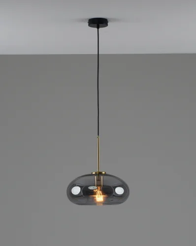 Светильник подвесной Laura V11530-1P Moderli чёрный дымчатый на 1 лампу, основание чёрное в стиле современный лофт фото 3