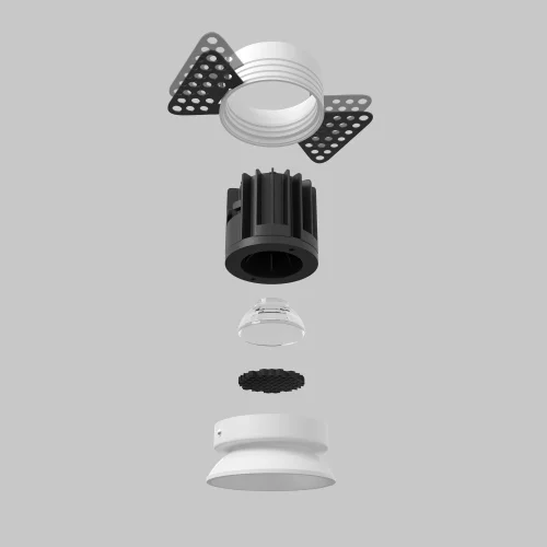 Светильник точечный LED Round DL058-7W2.7K-TRS-W Maytoni белый на 1 лампу, основание белое в стиле современный хай-тек круглый для затирки фото 6