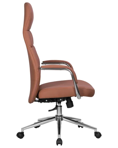 Офисное кресло для руководителей DOBRIN NERO (кирпичный (RXT051-13)) цвет сиденья кирпичный (RXT051-13), цвет основания хромированная сталь Dobrin, кирпичный/экокожа, ножки/металл/, размеры - 1200*1285**** фото 3 Офисное кресло для руководителей DOBRIN NERO (кирпичный (RXT051-13)) цвет сиденья кирпичный (RXT051-13), цвет основания хромированная сталь Dobrin, кирпичный/экокожа, ножки/металл/, размеры - 1200*1285**** фото 3