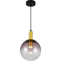 Светильник подвесной LED Gwendolyn TL1217H-01GD Toplight янтарный 1 лампа, основание чёрное в стиле современный шар