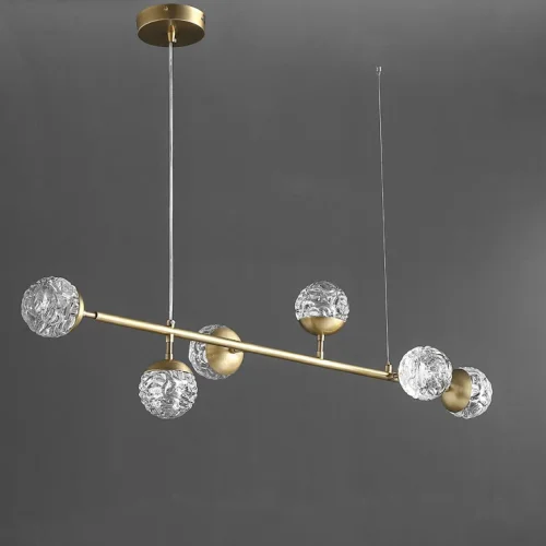 Светильник подвесной VERENA LONG 203524-23 ImperiumLoft прозрачный на 6 ламп, основание латунь в стиле современный фото 2 Светильник подвесной VERENA LONG 203524-23 ImperiumLoft прозрачный на 6 ламп, основание латунь в стиле современный фото 2