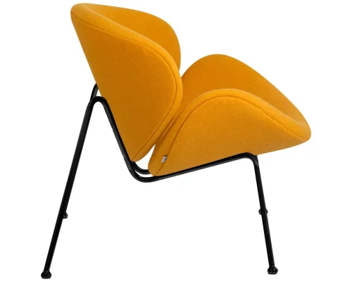 Кресло дизайнерское  72-LMO EMILY, цвет сиденья желтый (AF13), цвет основания черный Dobrin, жёлтый/ткань, ножки/металл/чёрный, размеры - ****810*780 фото 2