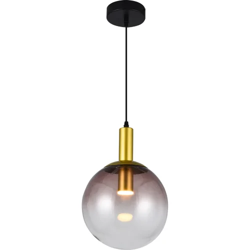 Светильник подвесной LED Gwendolyn TL1217H-01GD Toplight янтарный 1 лампа, основание чёрное в стиле модерн шар