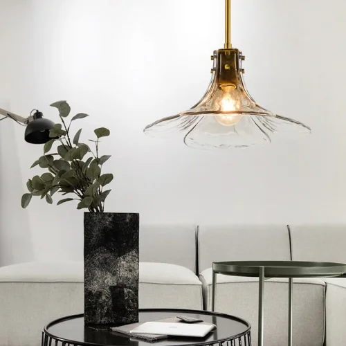 Светильник подвесной FLEUR 140696-26 ImperiumLoft прозрачный на 1 лампу, основание золотое в стиле современный фото 10