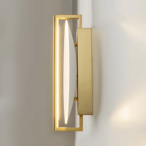 Бра LED Mira MOD279WL-L14G3K Maytoni белый на 1 лампу, основание белое золотое в стиле современный отражённый свет фото 12