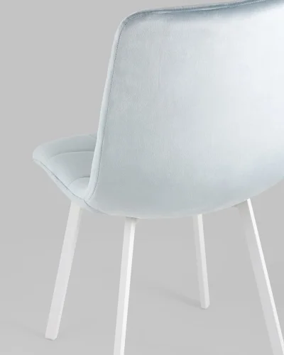 Стул Chilly, велюр серо-голубой, сиденье, белые ножки УТ000039635 Stool Group, голубой/велюр, ножки/металл/белый, размеры - ***** фото 7