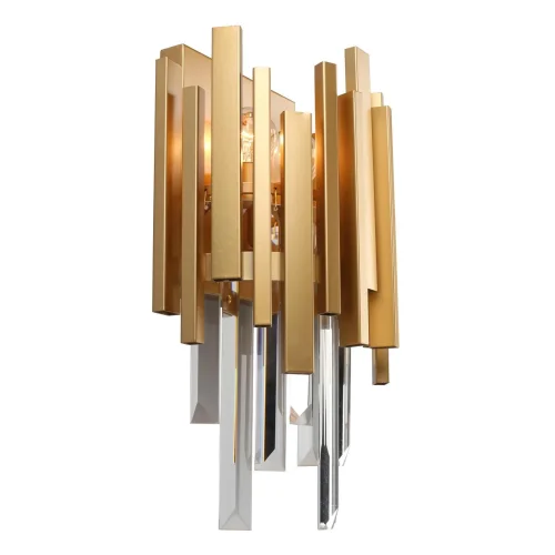 Бра Carisio OML-72801-02 Omnilux золотой прозрачный на 2 лампы, основание золотое в стиле классический 