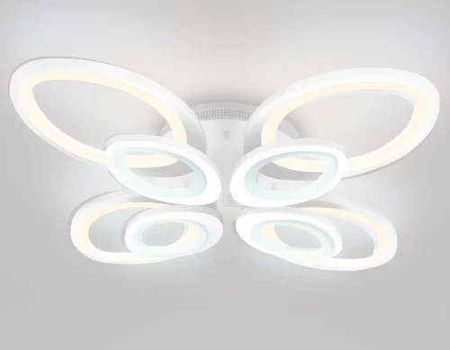 Люстра потолочная LED с пультом FA4493 Ambrella light белая на 1 лампа, основание белое в стиле современный хай-тек с пультом фото 4