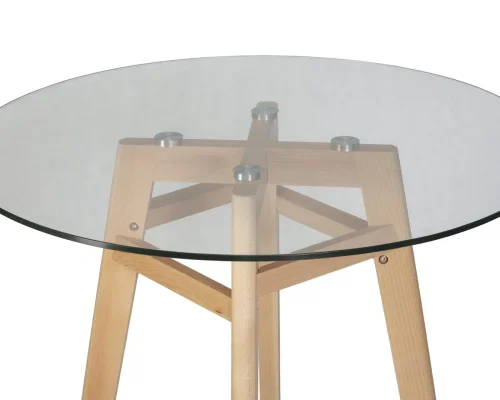 Стол обеденный 59-1TD-LMZL HENRY`90 GLASS, столешница стекло, цвет основания светлый бук Dobrin столешница прозрачная из стекло фото 7
