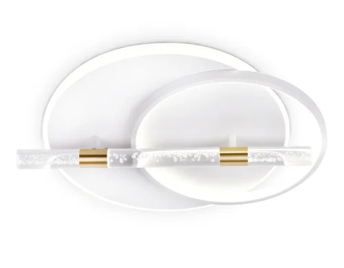 Люстра потолочная LED с пультом FL5007 Ambrella light белая на 1 лампа, основание белое в стиле современный хай-тек с пультом кольца