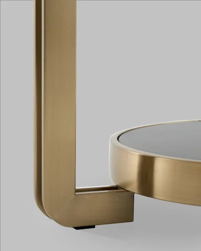 Журнальный столик Калисто 55*55, светлая и темная керамика, сталь шампань УТ000041503 Stool Group столешница из фото 6