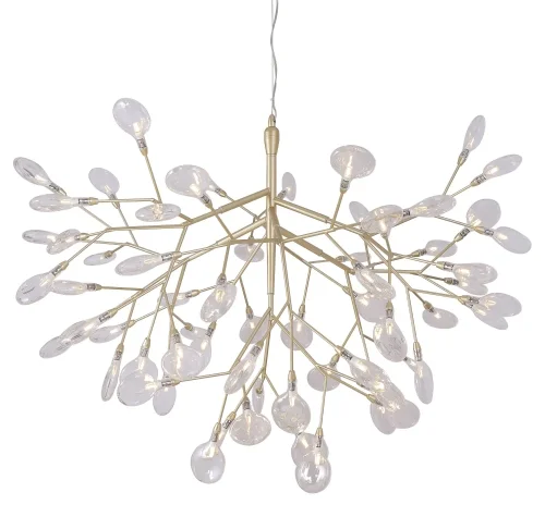 Люстра подвесная EVITA SP63 GOLD/TRANSPARENT Crystal Lux прозрачная на 63 лампы, основание золотое в стиле флористика ветви фото 2