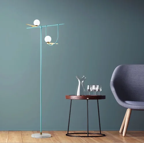 Торшер Yanzi LED Floor Lamp 101358-26 ImperiumLoft белый на 2 лампы, основание голубое в стиле современный фото 8 Торшер Yanzi LED Floor Lamp 101358-26 ImperiumLoft белый на 2 лампы, основание голубое в стиле современный фото 8