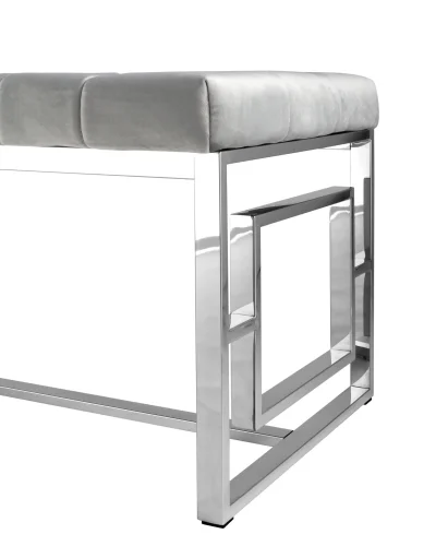 Банкетка-скамейка БРУКЛИН, вельвет серый, сталь серебро УТ000001878 Stool Group фото 4