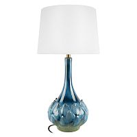 Настольная лампа Кэйл / Kale 10518T Blue LOFT IT белая на 1 лампу, основание синее керамика в стиле классический Настольная лампа Кэйл / Kale 10518T Blue LOFT IT белая на 1 лампу, основание синее керамика в стиле классический