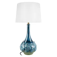 Настольная лампа Кэйл / Kale 10518T Blue LOFT IT белая на 1 лампу, основание синее керамика в стиле классический Настольная лампа Кэйл / Kale 10518T Blue LOFT IT белая на 1 лампу, основание синее керамика в стиле классический