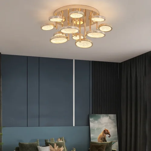 Люстра потолочная NAINA CH L60 207834-23 ImperiumLoft прозрачная на 7 ламп, основание золотое в стиле современный фото 8 Люстра потолочная NAINA CH L60 207834-23 ImperiumLoft прозрачная на 7 ламп, основание золотое в стиле современный фото 8