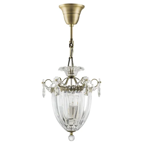 Люстра подвесная 790031 Osgona прозрачная на 3 лампы, основание бронзовое в стиле арт-деко 