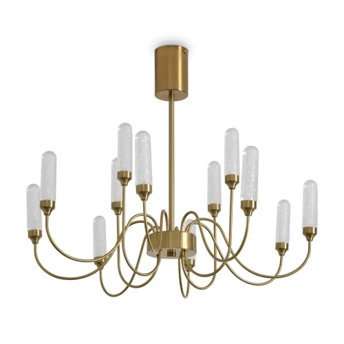 Люстра потолочная LED Alias FR2050CL-L36BS Freya прозрачная на 1 лампу, основание латунь в стиле классический американский фото 6