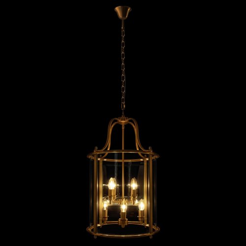 Светильник подвесной Lighthouse 10456/8 AB LOFT IT прозрачный на 8 ламп, основание бронзовое в стиле классический арт-деко фото 2 Светильник подвесной Lighthouse 10456/8 AB LOFT IT прозрачный на 8 ламп, основание бронзовое в стиле классический арт-деко фото 2