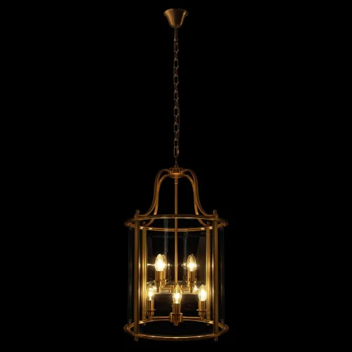 Светильник подвесной Lighthouse 10456/8 AB LOFT IT прозрачный на 8 ламп, основание бронзовое в стиле классический арт-деко фото 2 Светильник подвесной Lighthouse 10456/8 AB LOFT IT прозрачный на 8 ламп, основание бронзовое в стиле классический арт-деко фото 2