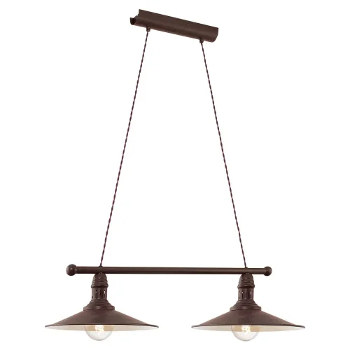 Светильник подвесной лофт STOCKBURY 49457 Eglo коричневый 2 лампы, основание коричневое в стиле лофт 