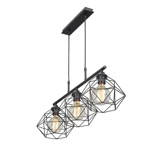 Светильник подвесной V4269-1/3S Vitaluce без плафона на 3 лампы, основание чёрное в стиле лофт фото 3