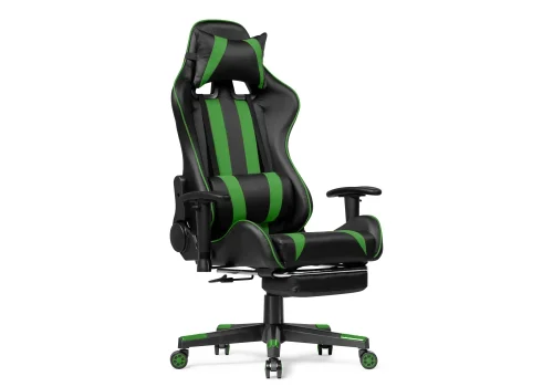 Компьютерное кресло Corvet black / green 15467 Woodville, зелёный чёрный/искусственная кожа, ножки/пластик/чёрный, размеры - *1350***540* фото 2