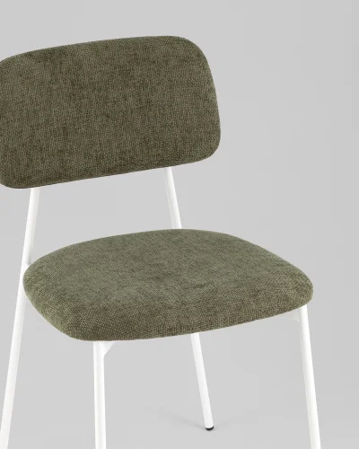 Стул Chao, зеленый, белые ножки, 2шт./уп. УТ000039972 Stool Group, зелёный/рогожка, ножки/металл/белый, размеры - *780**** фото 2