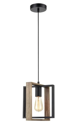 Светильник подвесной лофт Басшн (Bastion 441) VL6112P01 Vele Luce чёрный коричневый на 1 лампу, основание чёрное в стиле лофт фото 2 Светильник подвесной лофт Басшн (Bastion 441) VL6112P01 Vele Luce чёрный коричневый на 1 лампу, основание чёрное в стиле лофт фото 2
