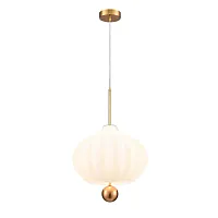 Светильник подвесной Bianco VL5714P41 Vele Luce белый на 1 лампу, основание золотое в стиле современный выдувное