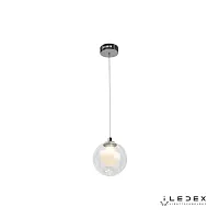 Светильник подвесной LED Epical C4492-1 CR iLedex прозрачный 1 лампа, основание хром в стиле современный хай-тек шар