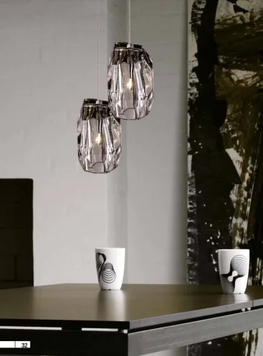 Светильник подвесной DALI SP1 Crystal Lux прозрачный 1 лампа, основание хром в стиле современный  фото 2