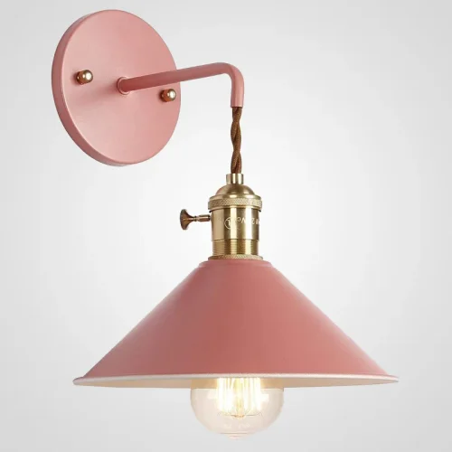 Бра с подвесным плафоном BRAID WALL Pink 181878-26 ImperiumLoft розовый на 1 лампа, основание розовое в стиле лофт 