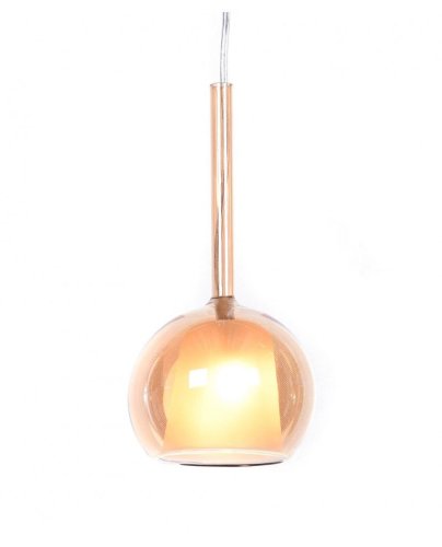 Светильник подвесной LDP 1187 AMBER Lumina Deco золотой 1 лампа, основание хром в стиле модерн шар