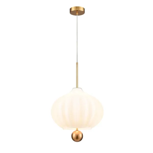 Светильник подвесной Bianco VL5714P41 Vele Luce белый на 1 лампу, основание золотое в стиле современный выдувное