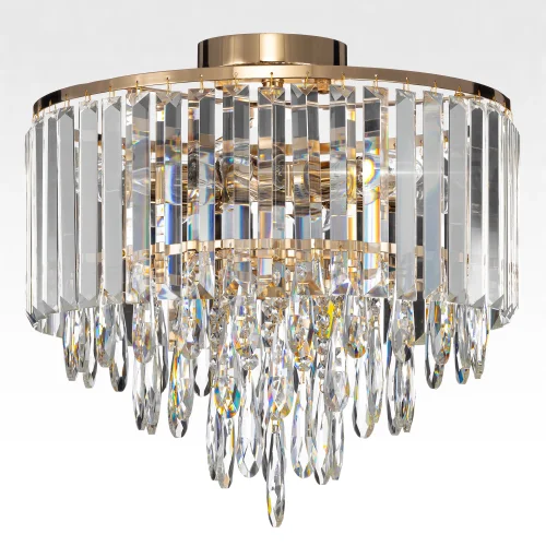 Люстра потолочная хрустальная Leonna CL320162 Citilux прозрачная на 6 ламп, основание золотое в стиле классический современный фото 4 Люстра потолочная хрустальная Leonna CL320162 Citilux прозрачная на 6 ламп, основание золотое в стиле классический современный фото 4