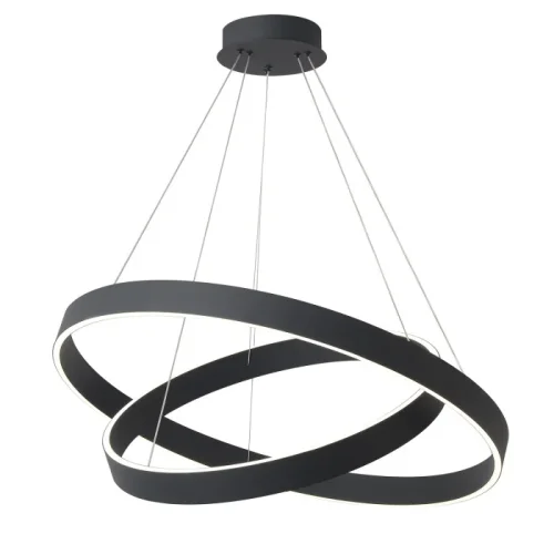 Люстра подвесная ЛЕД с пультом TRON SP123W LED BLACK Crystal Lux белая на 1 лампу, основание чёрное в стиле минимализм кольца с пультом фото 2 Люстра подвесная ЛЕД с пультом TRON SP123W LED BLACK Crystal Lux белая на 1 лампу, основание чёрное в стиле минимализм кольца с пультом фото 2