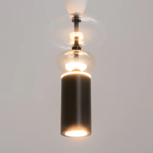 Светильник подвесной Monochrome MOD071PL-L8B3K3 Maytoni прозрачный чёрный 1 лампа, основание чёрное в стиле современный арт-деко выдувное фото 7