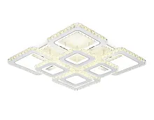 Люстра потолочная LED с пультом FA1737 Ambrella light белая на 1 лампа, основание белое в стиле хай-тек модерн с пультом квадраты