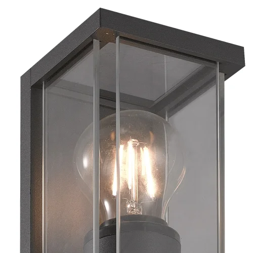 Настенный светильник Meribel 6494 Mantra уличный IP54 чёрный серый 1 лампа, плафон прозрачный в стиле современный E27 фото 3