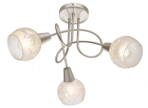 Люстра потолочная California 54987-3 Globo белая на 3 лампы, основание матовое никель в стиле современный 