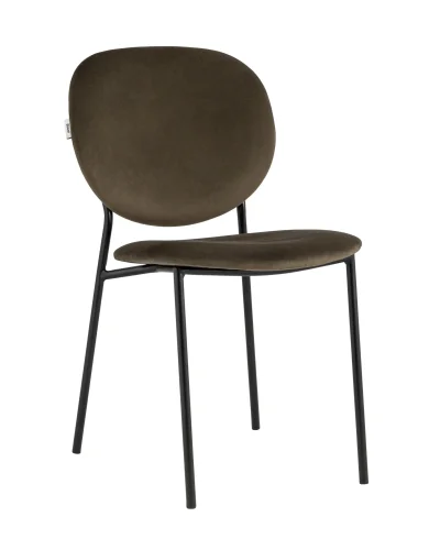 Стул Стенли велюр коричневый УТ000035319 Stool Group, коричневый/велюр, ножки/металл/чёрный, размеры - ****460*605