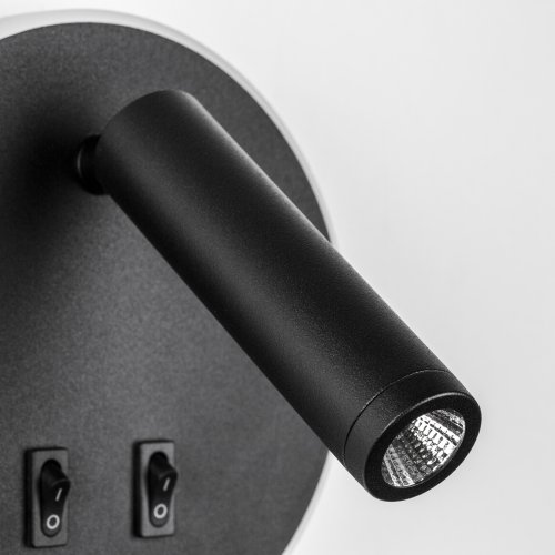 Бра с выключателем LED Muro 808657 Lightstar чёрный на 1 лампу, основание чёрное в стиле современный хай-тек минимализм для чтения фото 3